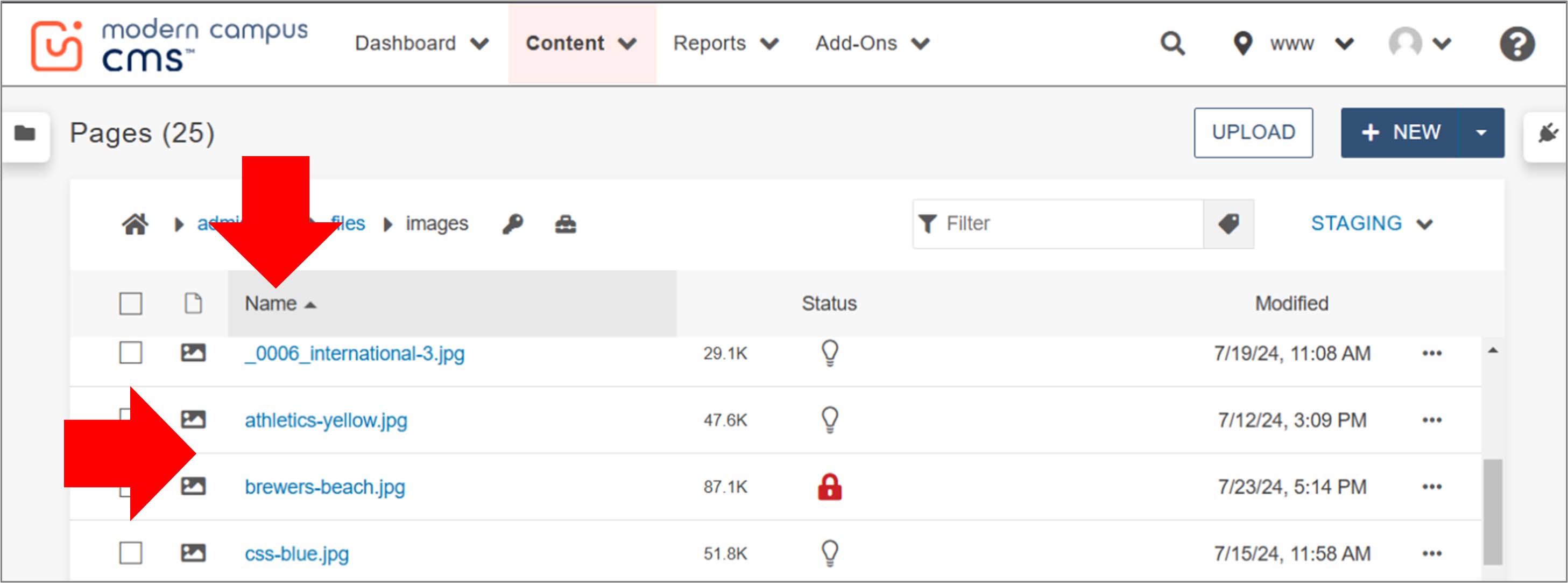Content Sorted by Name Name Sorting