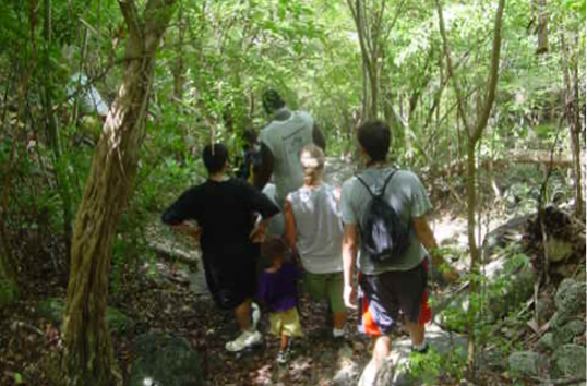 UVI students hiking