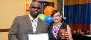 Cyril and Germene Thomas, owners of Just Threads, received the VI-SBDC 2014 Small Business of the Year award on St. Thomas. 