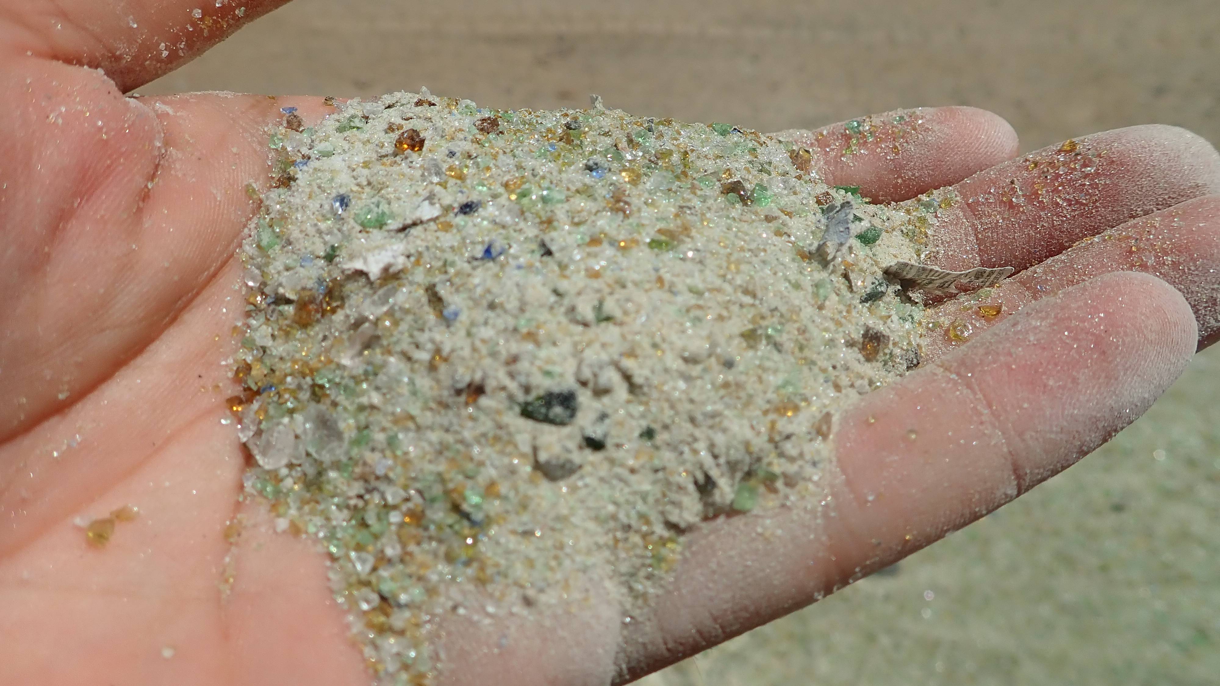Recycled crushed glass sand 