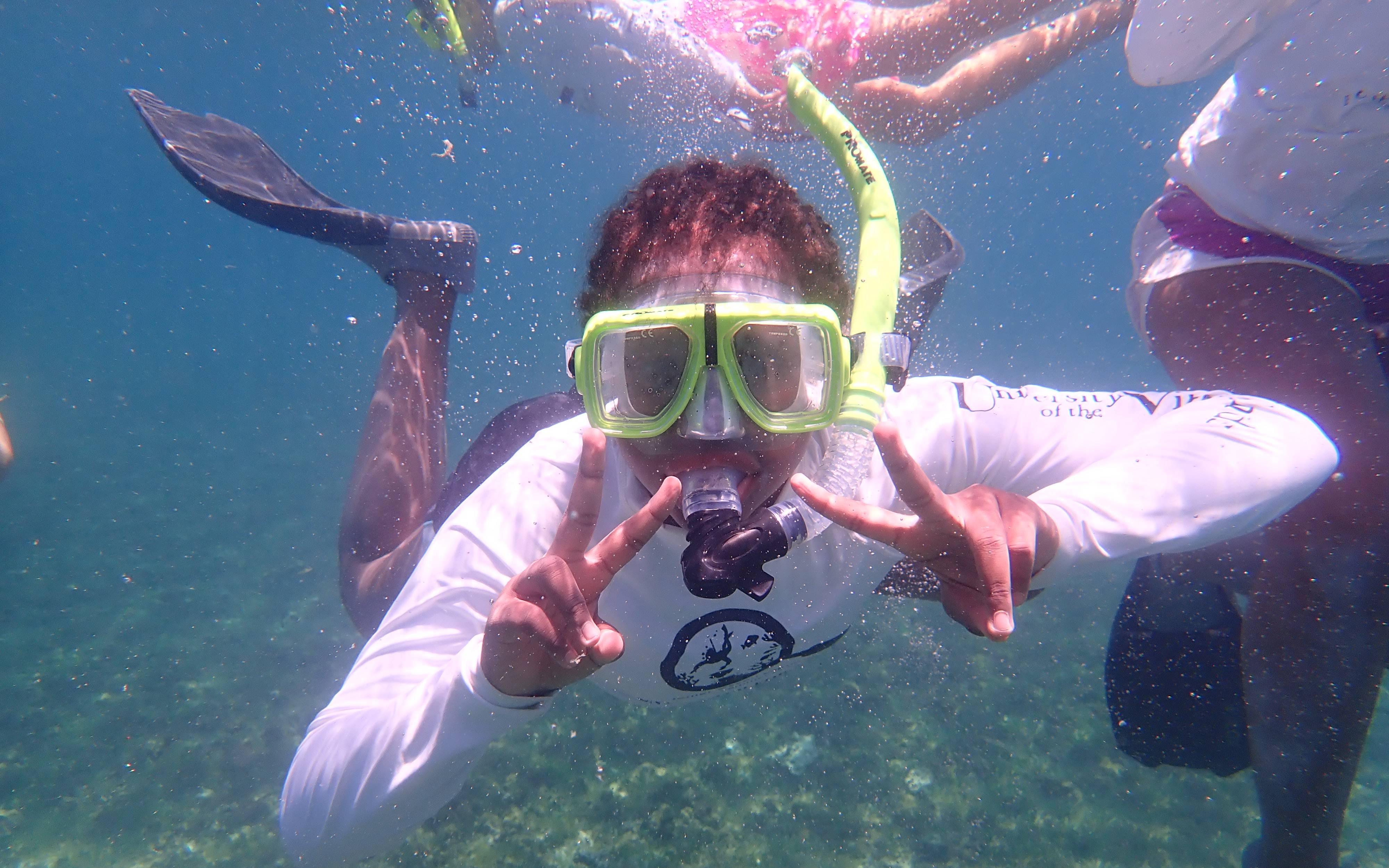 JOE student snorkeling 