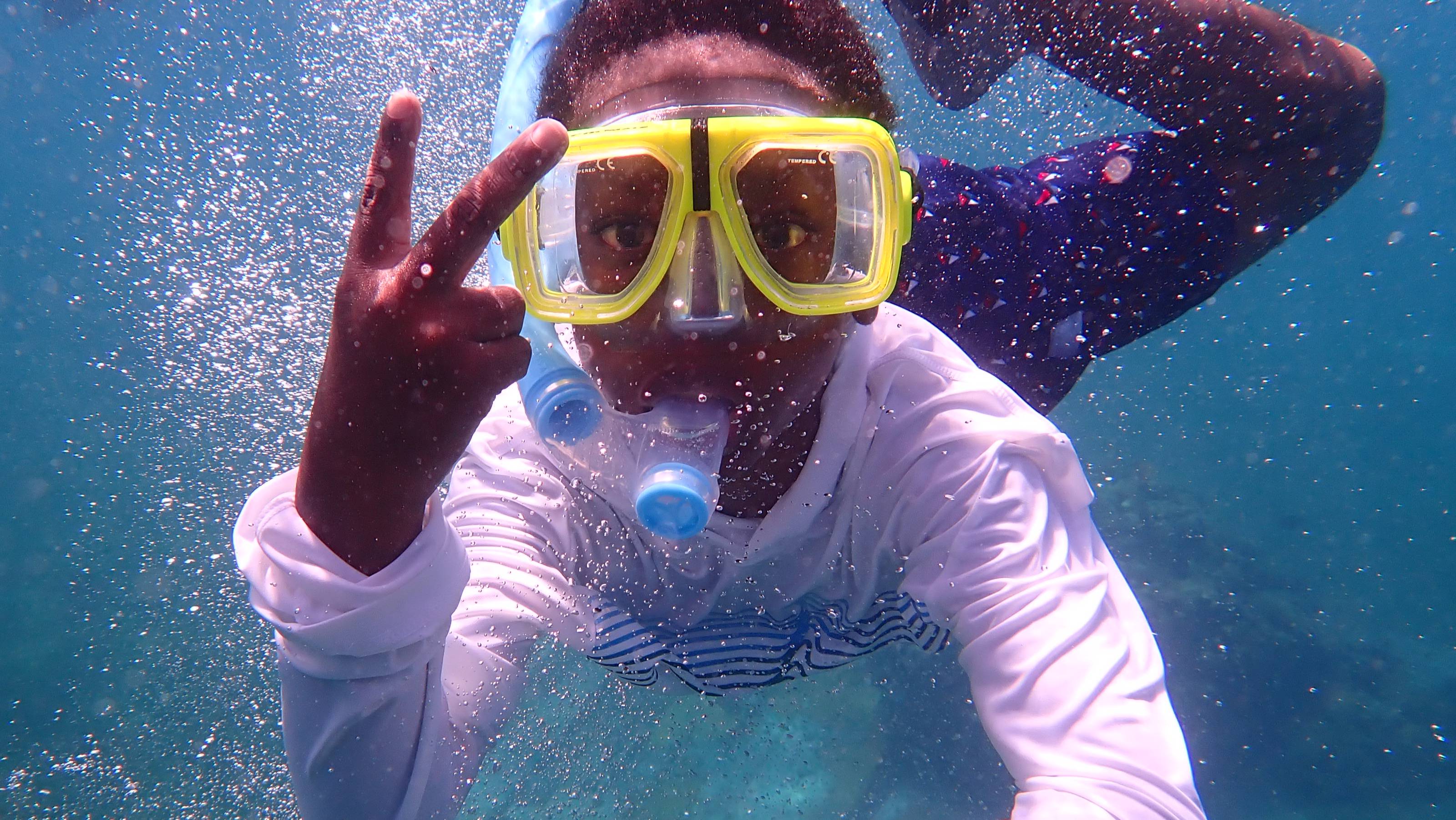 JOE student snorkeling 