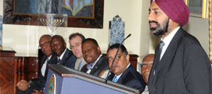 University of the Virgin Islands officials announcement gift at VI Government House