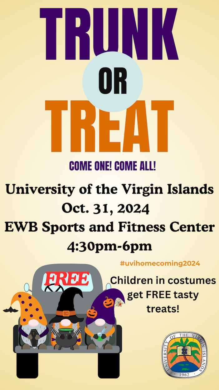 Trunk or Treat UVI Homecoming Flyer