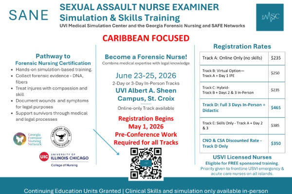 SANE Training 2026 June flyer