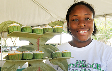 Brianna Hairston received the People's Choice award for her Tropical Cupcakes at Afternoon on the Green 2013.