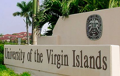 University Sinage on the Albert A. Sheen Campus on St. Croix